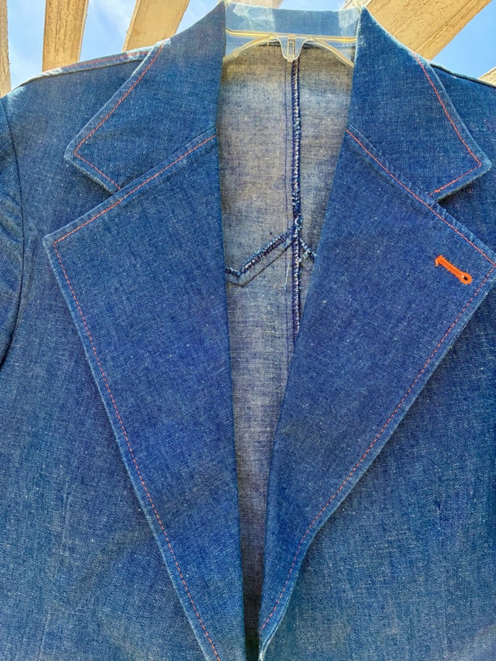 Men's Wrangler Vintage Retro Cowboy Western Denim Blazer - Blue